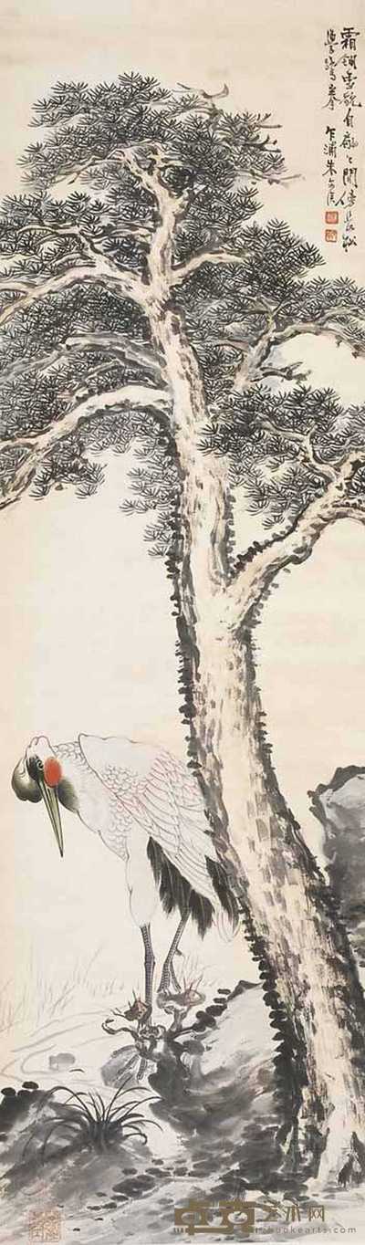 朱文候 江上秋色 立轴 127×38cm